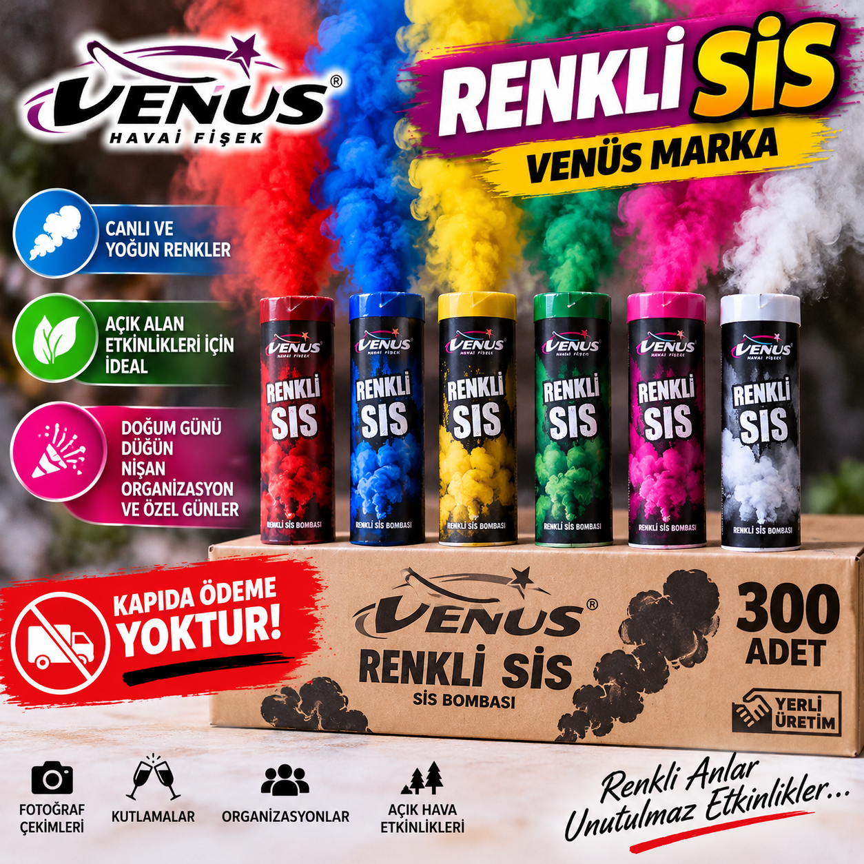 Renkli Sis Bombası Fiyatları ve Çeşitleri | Venüs